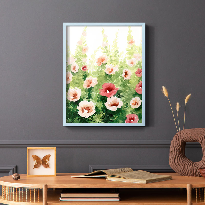 Sunlit Flora II, reproduction encadrée - bois massif, Bleu, H 10 po x l 8 po