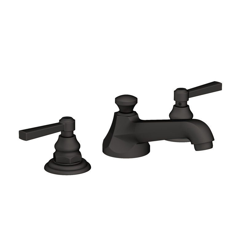 Astor Widespread Bathroom Faucet with Drain Assembly, Flat Black