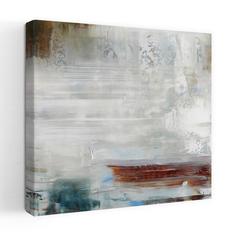La ville du brouillard et de la mer, art urbain abstrait, H 24 po x l 24 po