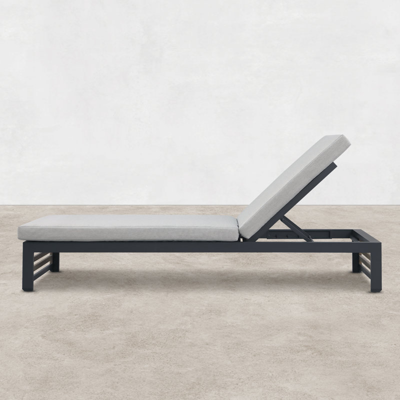 Largo Pawni Teak Outdoor Chaise Lounge, Grayish