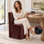 Fauteuils d'appoint entièrement rembourrés en chenille avec roulettes dissimulées-616040701