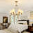 6-Light Classic Chandelier With White Fabric Shade