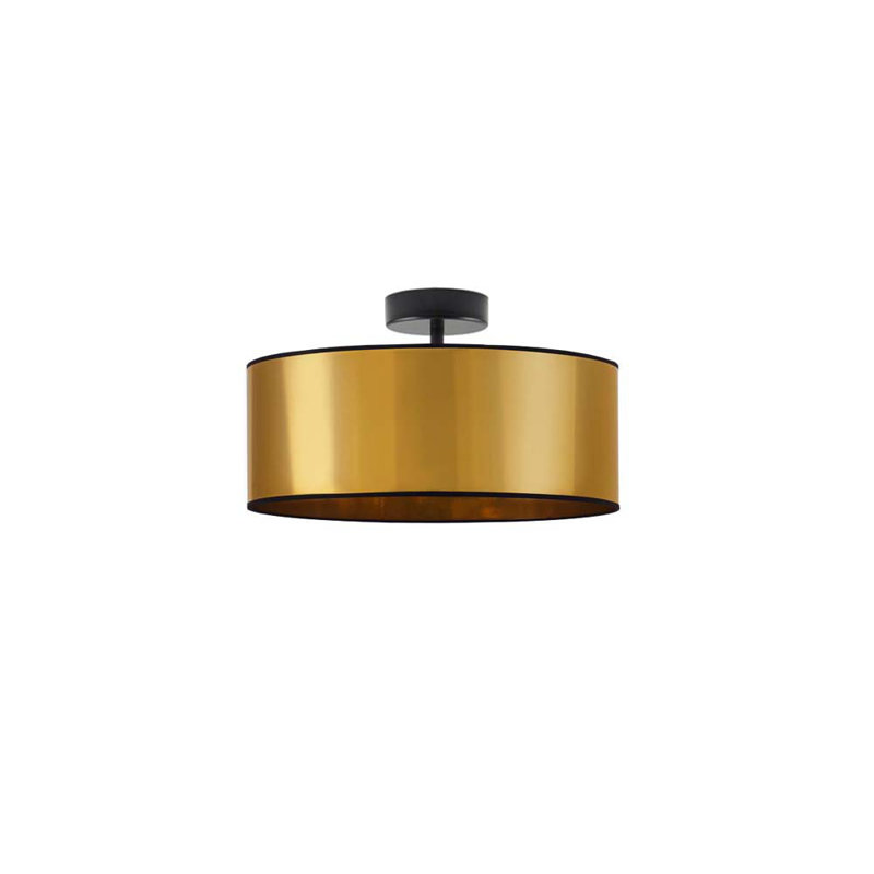 Buil Fabric Semi Flush Mount, Gold