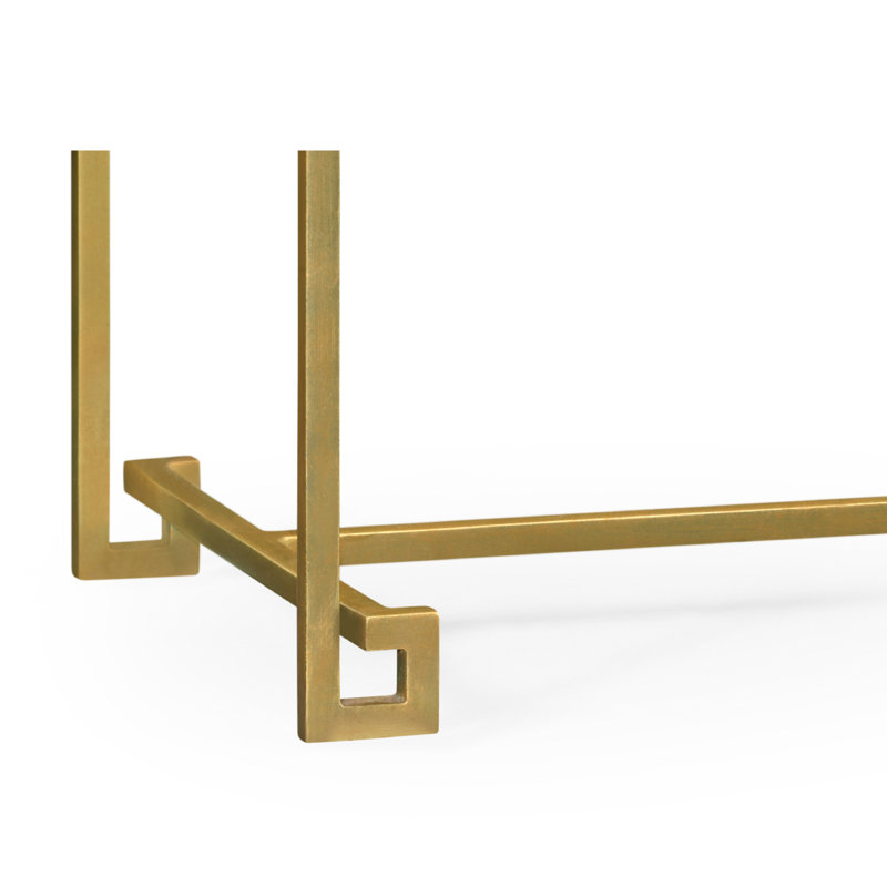 Simply Elegant 55'' Glass Top Console Table, Clear, 33.5" H x 55" W x 14" D, Light Antique Gold