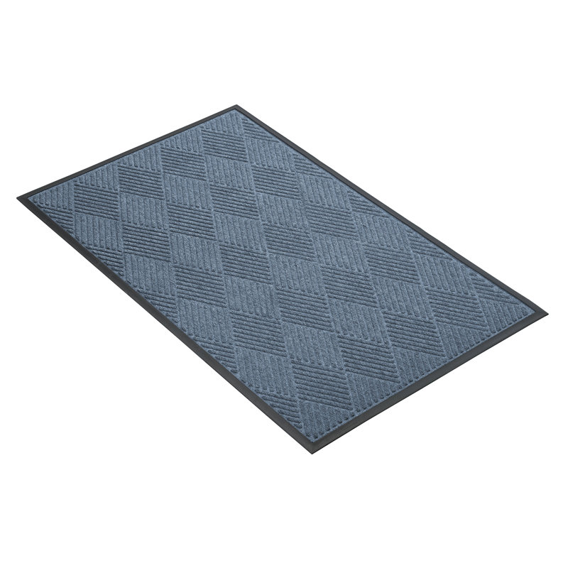 Tapis de porte Alezander, 4 pi x 10 pi, bleu