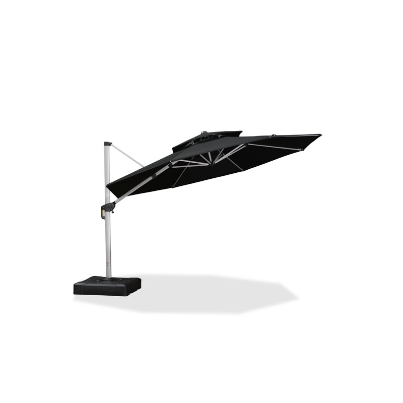 Parasol de patio double 12 po, noir