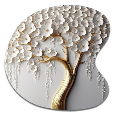 Olney - Tree Floral Drop Shape Irregular Metal Wall Decor
