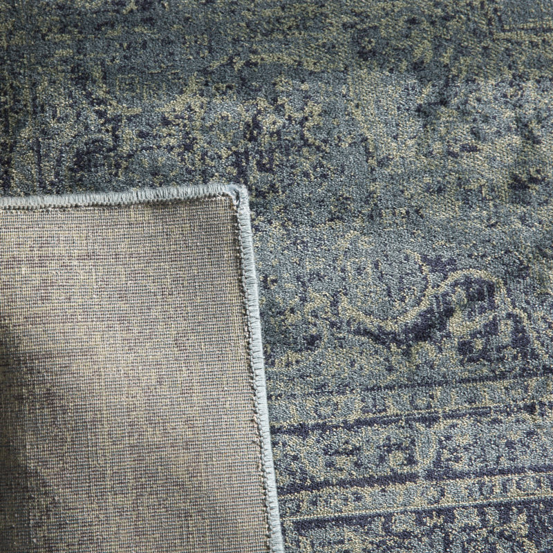Tapis oriental turquoise / bleu Goodfellow, Rectangle 3 pi 3 po x 5 pi 7 po