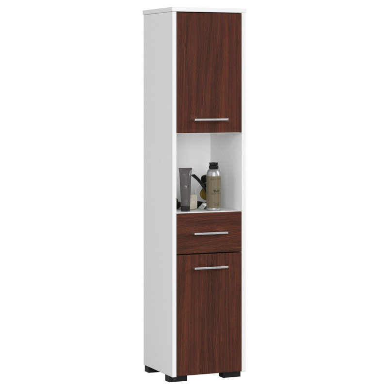 Floreta Freestanding Linen Cabinet, White/Wenge