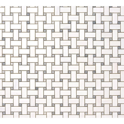 Bianco Dolomite 12" x 12" Marble Basketweave Mosaic Tile