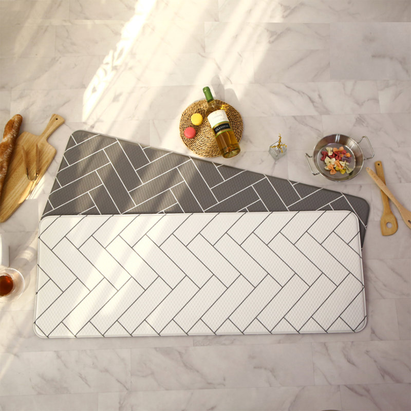 Tapis de cuisine double face en PVC non toxique de qualité supérieure, Rectangle 1 pi 6 po x 3 pi
