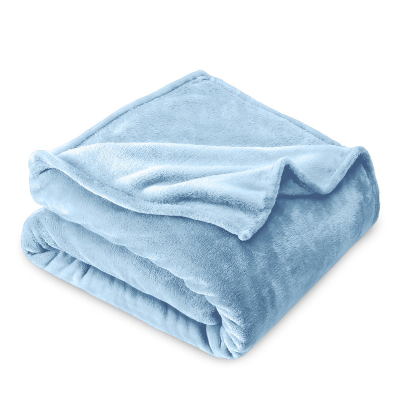 Bare Home Microplush Fleece Blanket - Kid, Light Blue