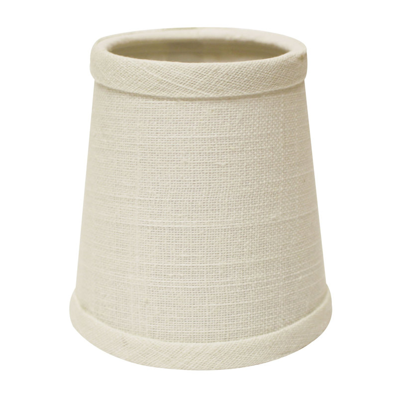Abat-jour tambour en soie / shantung 4 po (à pince), Blanc cassé, H 4 po x l 5 po x P 5 po