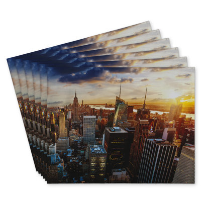 City of New York by Dawn Polyester Placemats Set of 6 Decor