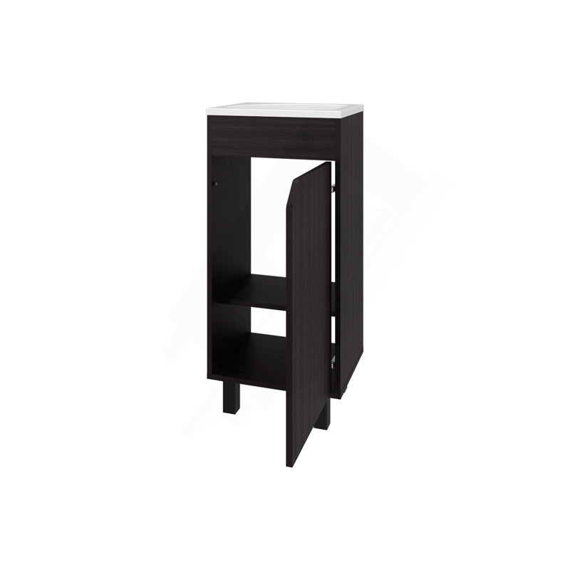 Meuble-lavabo en quartz avec lavabo intégré, wengé, Wengé