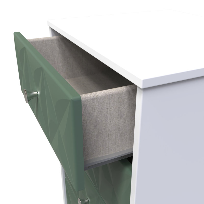 Fully Assembled Hermila 5 - Drawer Chest of Drawers, Labrador Green/White