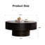 Table basse ronde en bois de style olive à piédestal robuste fabriquée à la main pour le salon-1933134405