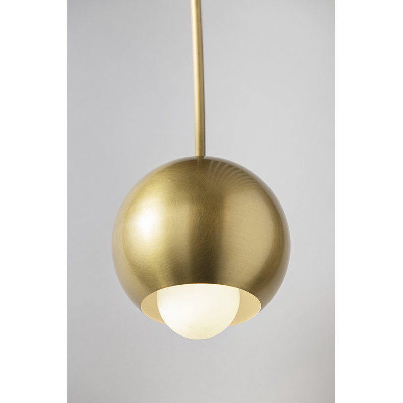 Lustre linéaire moderne Spoutnik à 6 lumières Mason, Laiton vieilli, 6