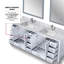 84 po Meuble-lavabo blanc avec comptoir en marbre, robinet inclus et robinet double 34 x 32 miroirs-504158679
