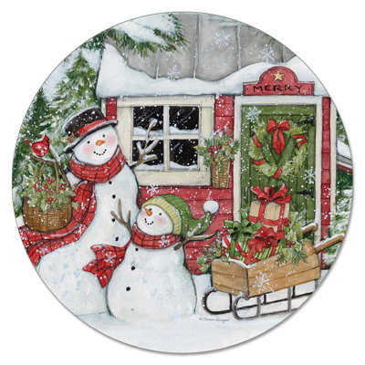 CounterArt Snowman's Farmhouse Lazy Susan Turntable