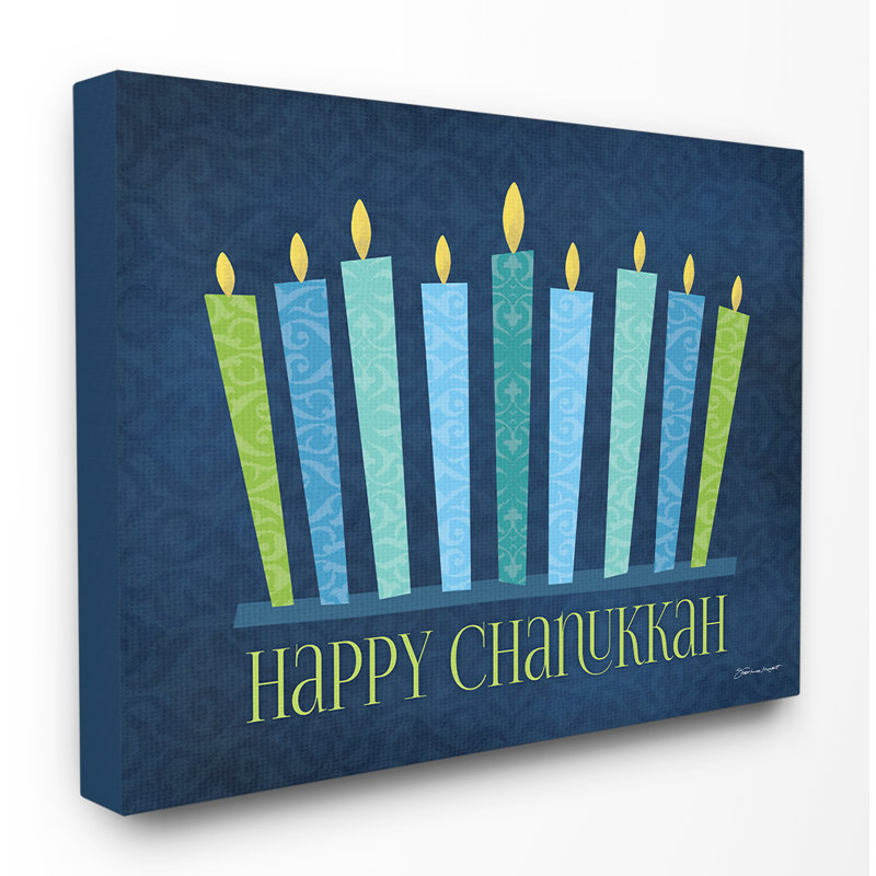 Menorah «Happy Chanukah», impression, H 16 po x l 20 po, Toile