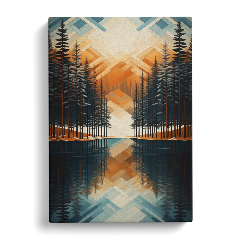 Winter Landscape Geometric No.3 - No Frame Print, 60cm H x 40cm W x 3cm D