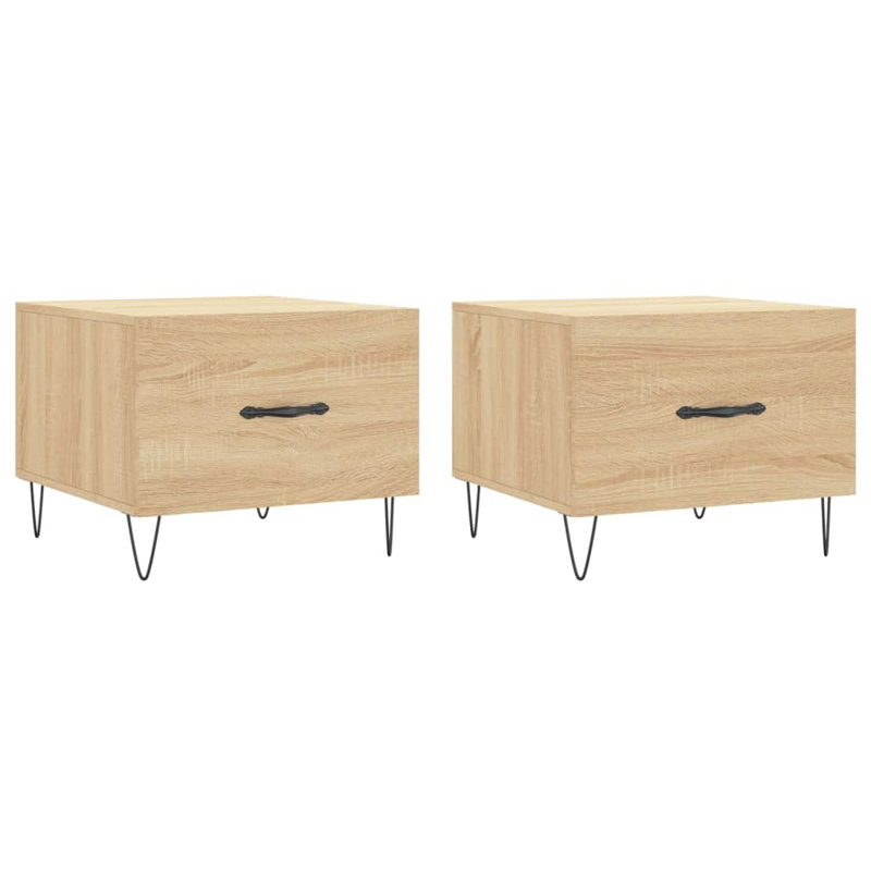 Four Leg Coffee Table with Storage, sonoma oak