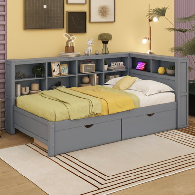 Milahni Wooden Twin Size Daybed With 2 Drawers, Shelf And USB Charging Ports by Red Barrel Studio