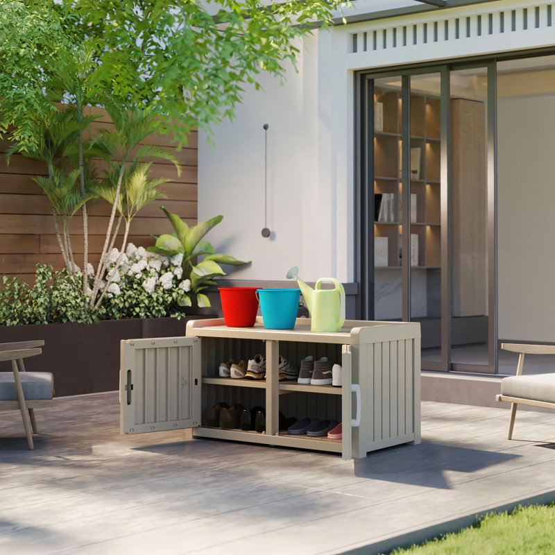 Banc de rangement pour chaussures, Marron clair