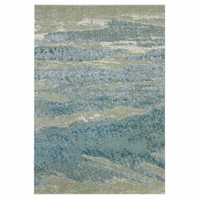 Blue and Green Abstract Area Rug