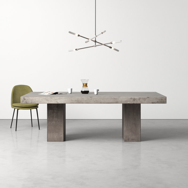 Kareen Pedestal Dining Table, Dark Gray, Counter Table (36.25" Height), 95" L x 47" W