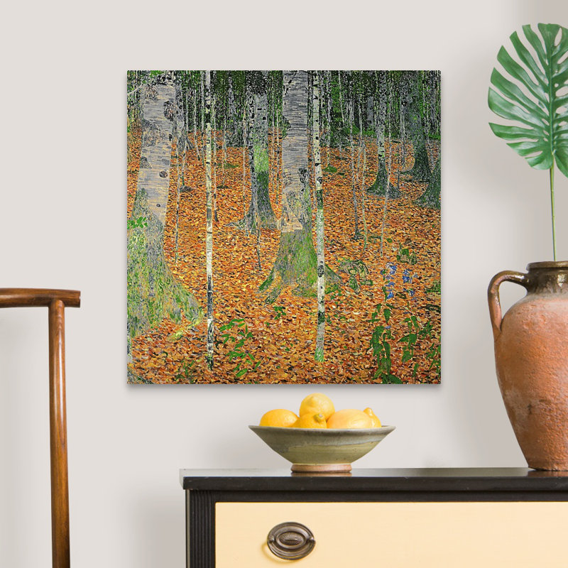 «The Birch Wood, 1903» par Gustav Klimt, reproduction sur toile, Toile tendue, H 24 po x l 24 po x P 1,25 po