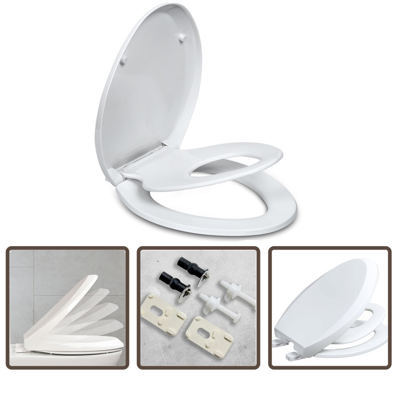 Siège et couvercle de toilette allongés