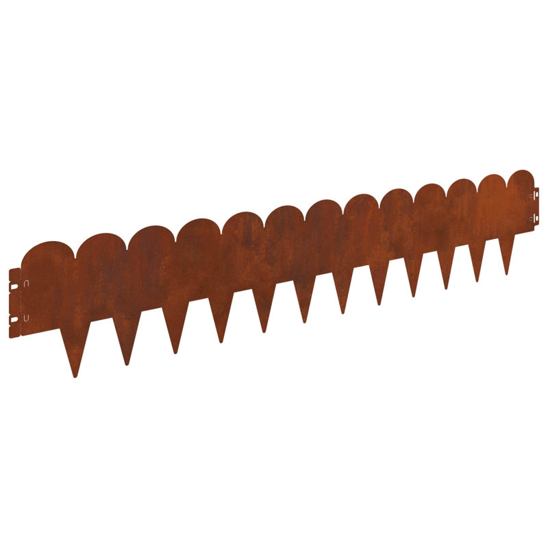 Lawn Edging Fencing, 20cm H x 103cm W, Rusty