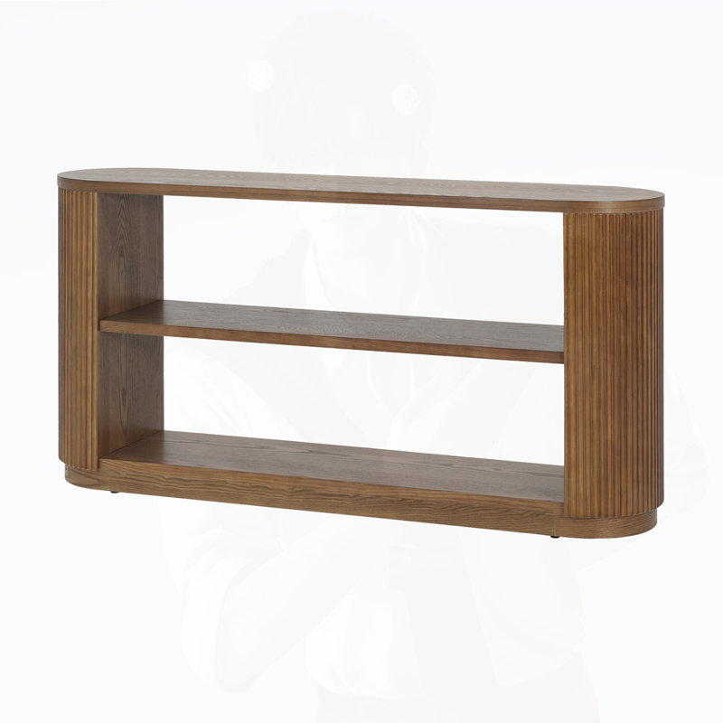 Slim Console Table with Open Shelf, Brown