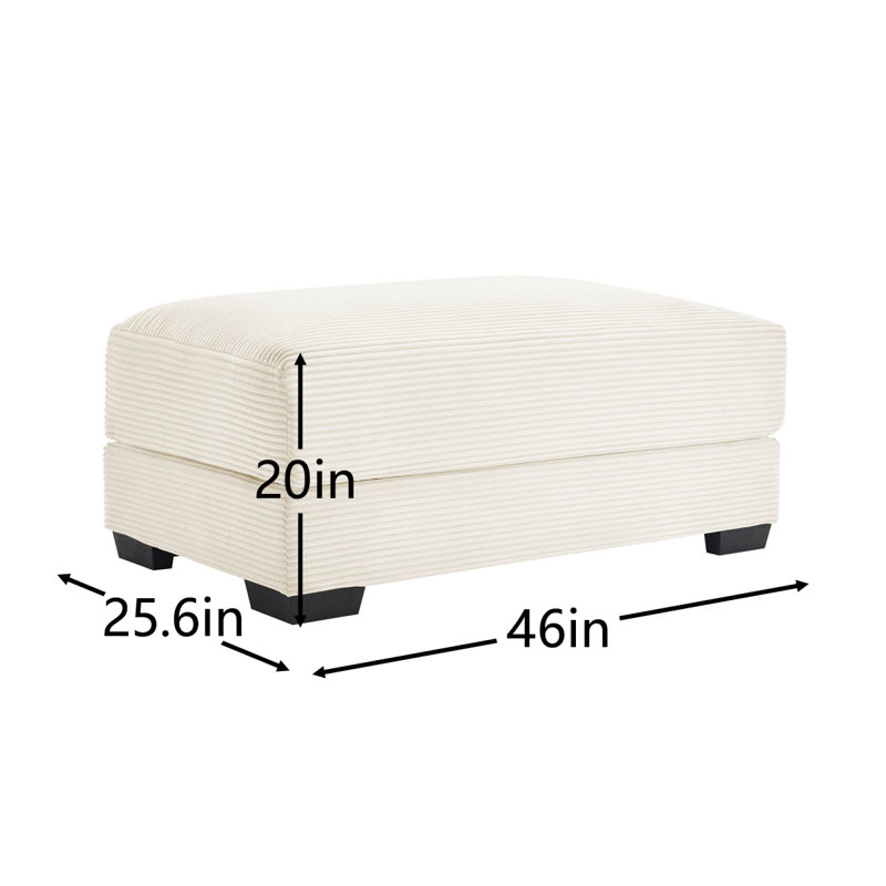 28 repose-pieds en velours côtelé - Crème, Crème