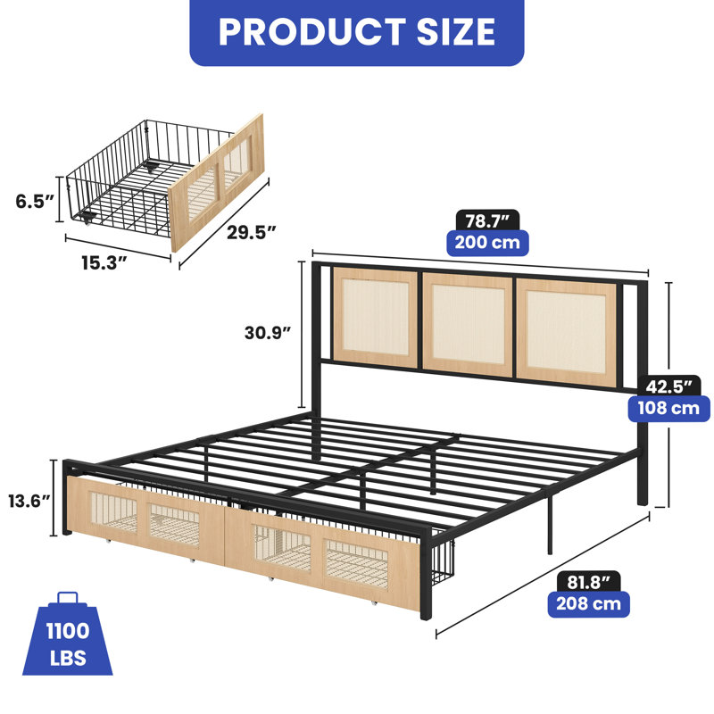 Elmira Platform Bed, King