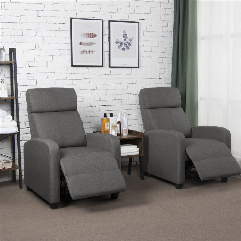 color Manual Glider Recliner with 3 Relaxation Modes, Grey