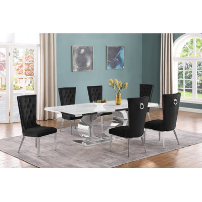 Ballance Marble Top Pedestal Dining Set