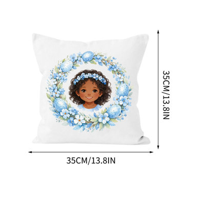 Coussin de la série de peinture de Pâques - Coussin décoratif pour enfants