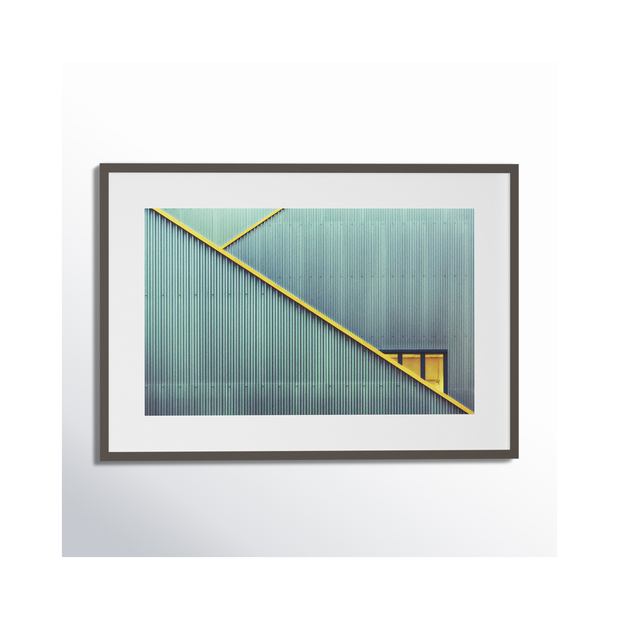 Stairs by Jan Niezen, Gray Framed Paper, 14.25" H x 19.38" W x 0.88" D