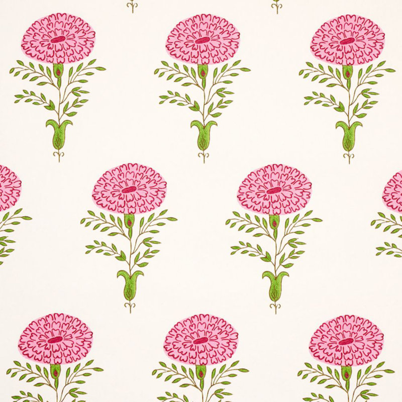Papier peint Schumacher x Molly Mahon Marigold, Rose