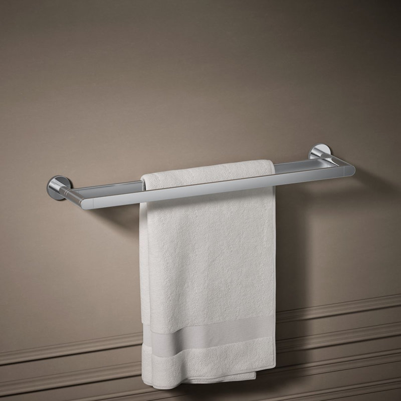 24" Wall Mounted Double Towel Bar, Polished Chrome