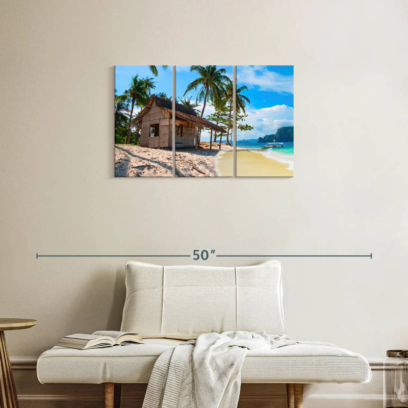 Lilie Tropical Palawan Beach Hut, 20" H x 33" W