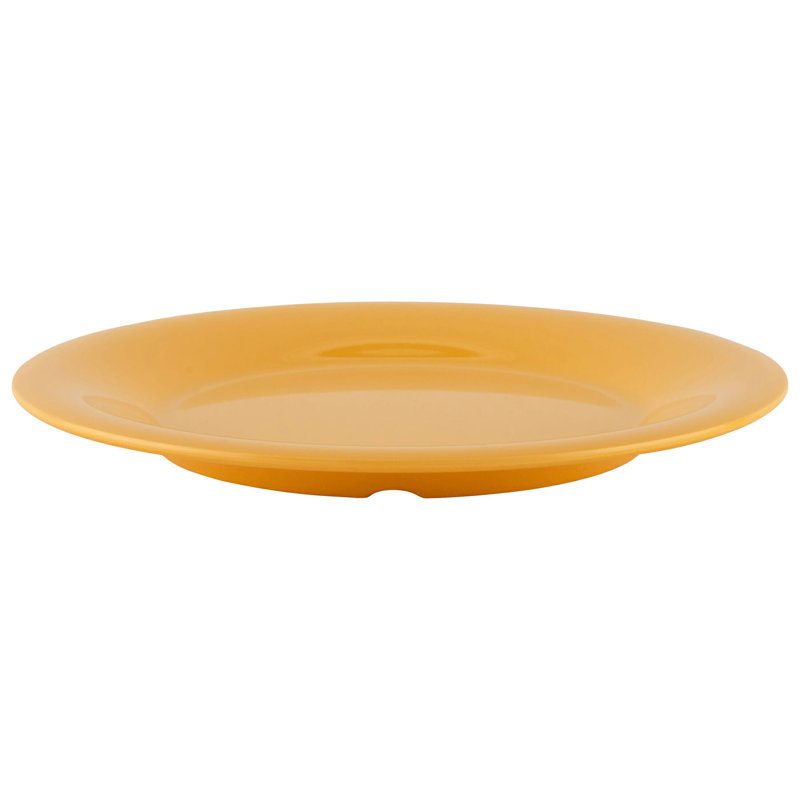 G.E.T. 9" Heavy-Duty Wide Rim Melamine Dessert Plate (Set of 4), Jaune