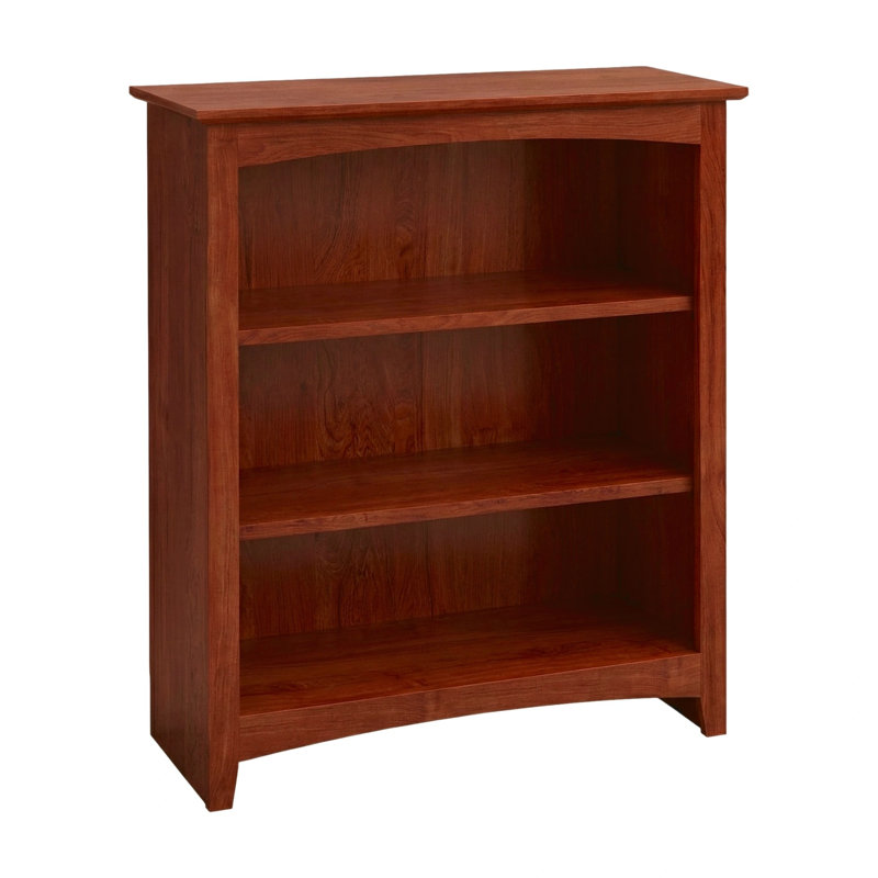 Malani 36" H Solid Wood Classic Bookcase, Washington Cherry, (3 Shelves) 36"H x 31.75"W x 12.875"D