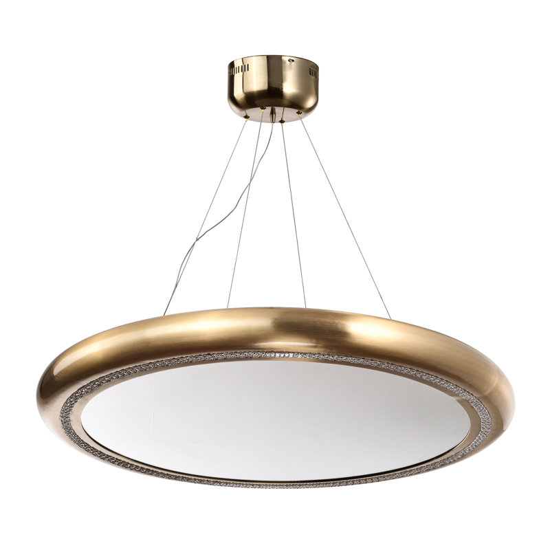 Lustre en cristal à DEL 3000k Palace, Laiton, H 3,10 po x l 39,50 po x P 39,50 po