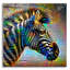 Art mural en verre épique «Zebra» par Pierre Gavidia, 36 po x 36 po-117540631