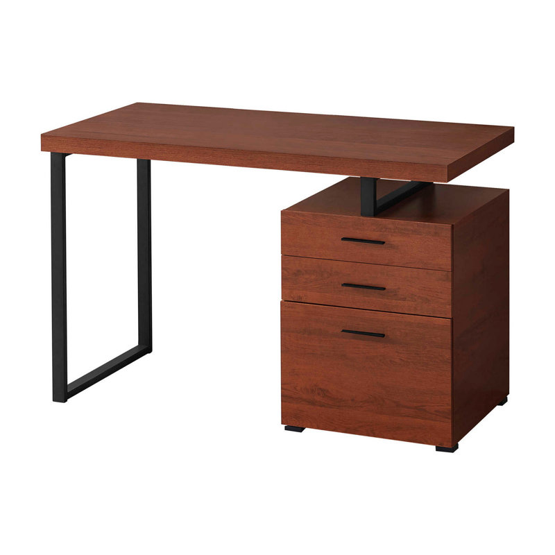 Bureau d'ordinateur Petrella, bureau à domicile, ordinateur portable, installation à gauche, à droite, tiroirs de rangement, L 48 po, bureau, métal, stratifié