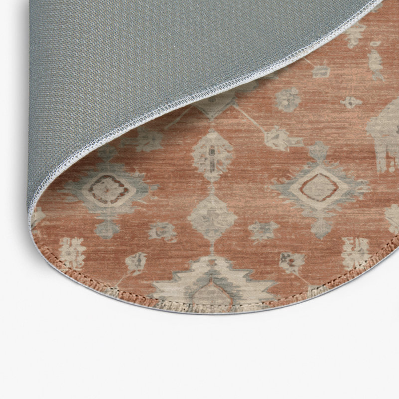 Tapis gris intérieur et extérieur surteint, Rond 5 pi